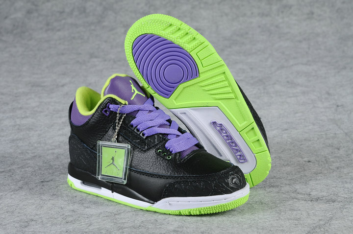 Air Jordan 3 Kid\'S Shoes Black/Blueviolet Online
